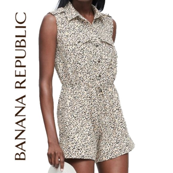 Banana Republic Pants - NWT BANANA REPUBLIC Leopard Print Romper Shorts